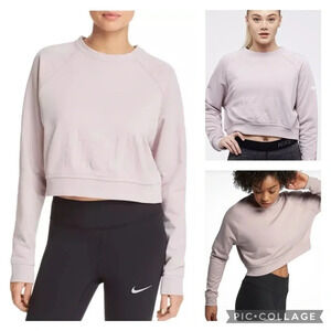 Nike Dri-Fit Embossed Just Do It Cropped Crew Neck Sweatshirt Women’s size M
